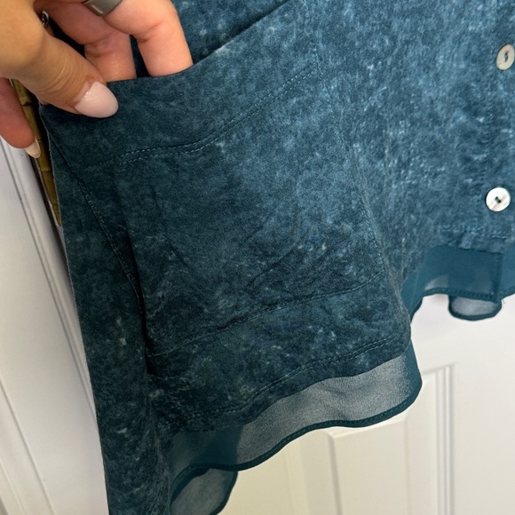 Teal Button-Up Cardigan - Picture 4 of 8